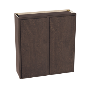 SM-W3942: Mocha Brown Slim Shaker 39"W x 42"H 2 Doors & 3 Shelves Standard Wall Cabinet