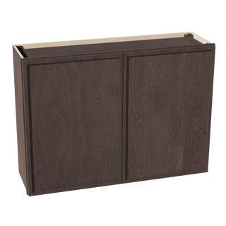 SM-W4230: Mocha Brown Slim Shaker 42"W x 30"H 2 Doors & 2 Shelves Standard Wall Cabinet