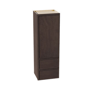 SM-WD1854: Mocha Brown Slim Shaker 18"W x 54"H 1 Door & 2 Drawers Special Wall Cabinet