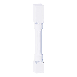 Classic White - 3"W × 34-1/2"L Fluted Decorative Leg