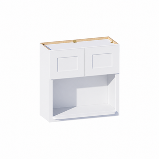 Classic White - 30"W × 30"H Microwave Wall Cabinet