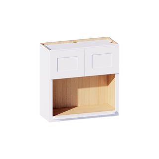 Classic White - 30"W × 30"H Microwave Wall Cabinet
