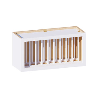 Classic White - 30"W × 15"H Plate Rack Wall Cabinet