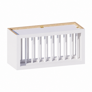 Classic White - 30"W × 15"H Plate Rack Wall Cabinet
