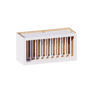 Classic White - 30"W × 15"H Plate Rack Wall Cabinet