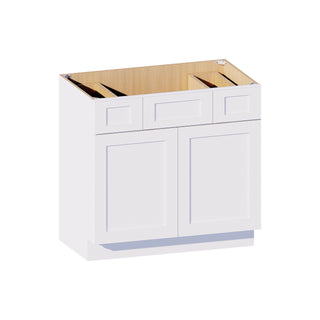 Classic White - 36"W Centered-Sink Vanity Combo Cabinet