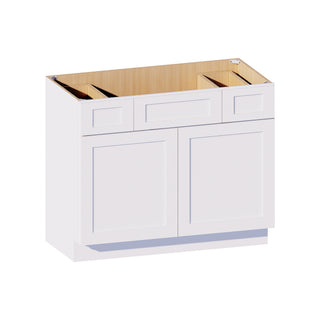 Classic White - 42"W Centered-Sink Vanity Combo Cabinet