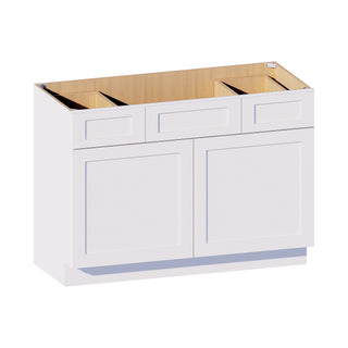 Classic White - 48"W Centered-Sink Vanity Combo Cabinet