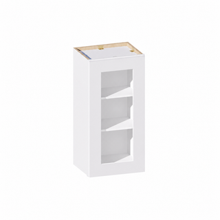 Classic White - 15"W × 30"H Glass-Door Wall Cabinet
