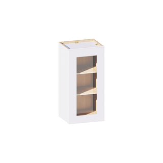 Classic White - 15"W × 30"H Glass-Door Wall Cabinet