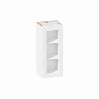Classic White - 15"W × 36"H Glass-Door Wall Cabinet