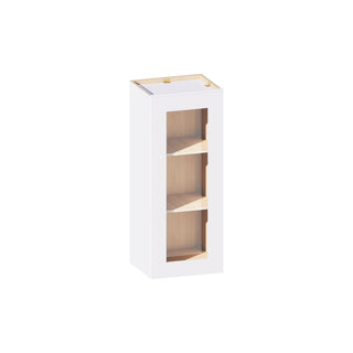 Classic White - 15"W × 36"H Glass-Door Wall Cabinet