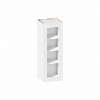 Classic White - 15"W × 42"H Glass-Door Wall Cabinet
