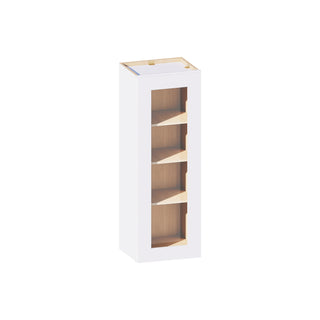 Classic White - 15"W × 42"H Glass-Door Wall Cabinet
