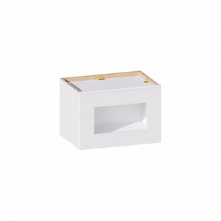 Classic White - 18"W × 12"H Glass-Door Wall Cabinet