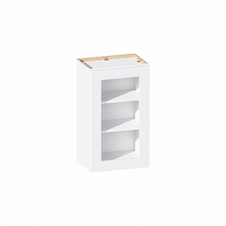 Classic White - 18"W × 30"H Glass-Door Wall Cabinet