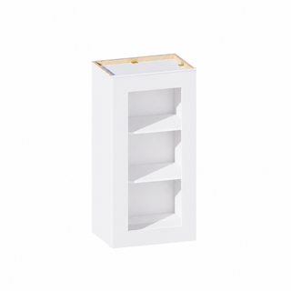 Classic White - 18"W × 36"H Glass-Door Wall Cabinet