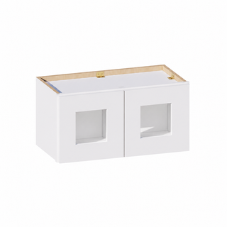 Classic White - 24"W × 12"H Glass-Door Wall Cabinet