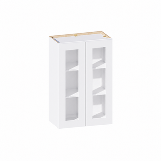 Classic White - 24"W × 36"H Glass-Door Wall Cabinet