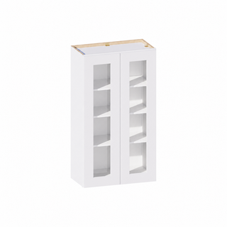Classic White - 24"W × 42"H Glass-Door Wall Cabinet
