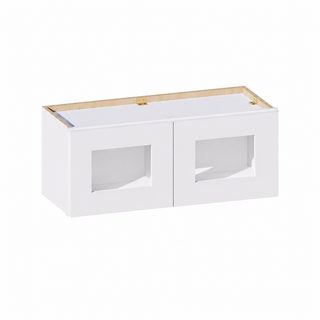 Classic White - 30"W × 12"H Glass-Door Wall Cabinet
