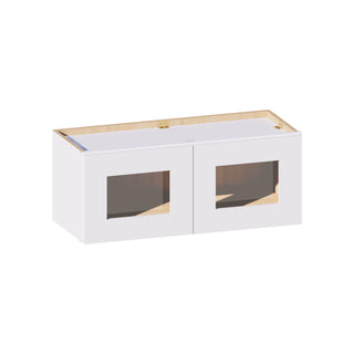 Classic White - 30"W × 12"H Glass-Door Wall Cabinet