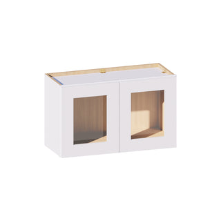 Classic White - 30"W × 18"H Glass-Door Wall Cabinet