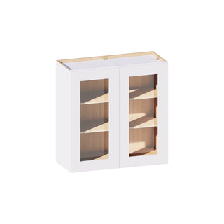 Classic White - 30"W × 30"H Glass-Door Wall Cabinet