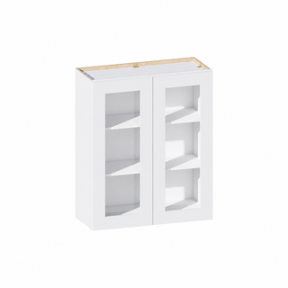 Classic White - 30"W × 36"H Glass-Door Wall Cabinet