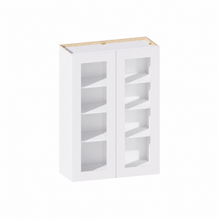 Classic White - 30"W × 42"H Glass-Door Wall Cabinet