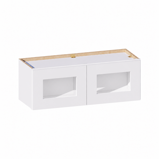 Classic White - 33"W × 12"H Glass-Door Wall Cabinet