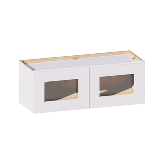 Classic White - 33"W × 12"H Glass-Door Wall Cabinet