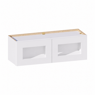 Classic White - 36"W × 12"H Glass-Door Wall Cabinet
