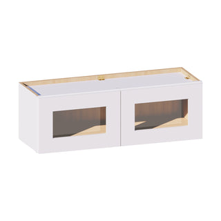 Classic White - 36"W × 12"H Glass-Door Wall Cabinet