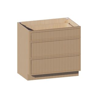 Slim White Oak - 36"W Drawer Base Cabinet
