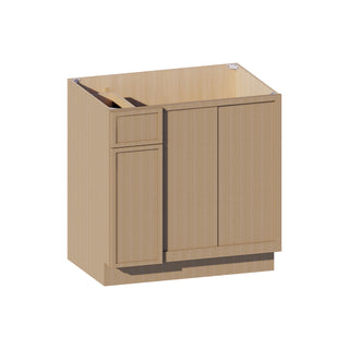 Slim White Oak - 33"W Blind Corner Base Cabinet