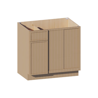 Slim White Oak - 36"W Blind Corner Base Cabinet