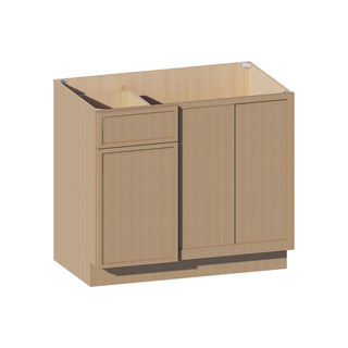 Slim White Oak - 39"W Blind Corner Base Cabinet