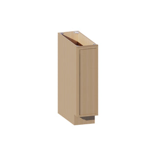 Slim White Oak - 09"W Full-Height Door Base Cabinet