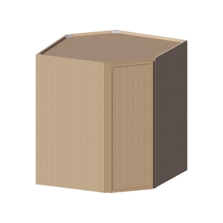 Slim White Oak - 24"W × 42"H Diagonal Corner Wall Cabinet