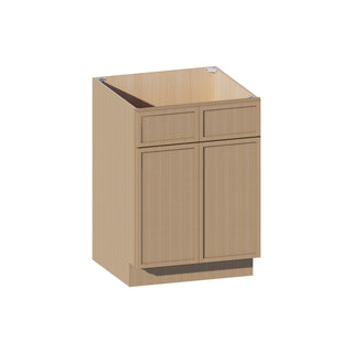 Slim White Oak - 24"W Vanity Sink Base Cabinet