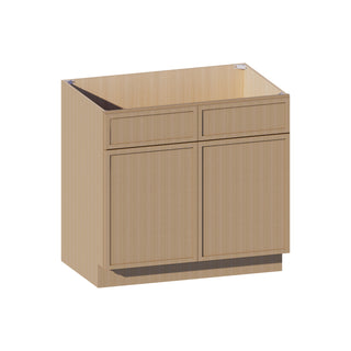 Slim White Oak - 36"W Vanity Sink Base Cabinet