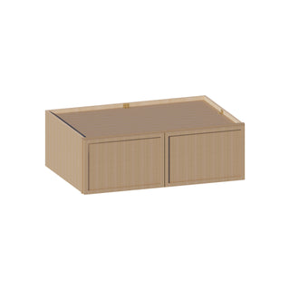 Slim White Oak - 36"W × 12"H Deep (24") Wall Bridge Cabinet