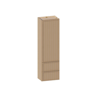 Slim White Oak - 18"W × 60"H Drawer Wall Cabinet