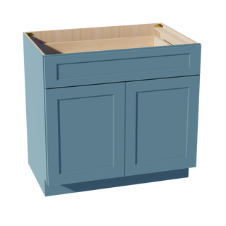 TG-B36: Soft Green Shaker 36" 1 Drawer 2 Doors Standard Base Cabinet