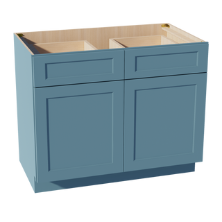 TG-B42: Soft Green Shaker 42" 2 Drawers 2 Doors Standard Base Cabinet