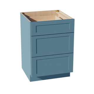 TG-DB24: Soft Green Shaker 24" 3 Drawers Base Cabinet