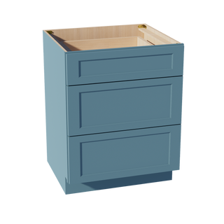 TG-DB27: Soft Green Shaker 27" 3 Drawers Base Cabinet