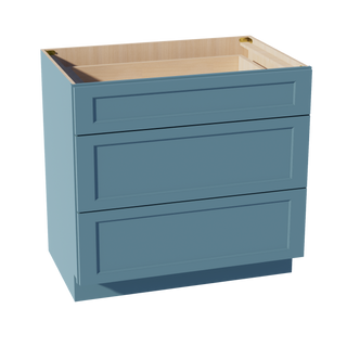 TG-DB36: Soft Green Shaker 36" 3 Drawers Base Cabinet