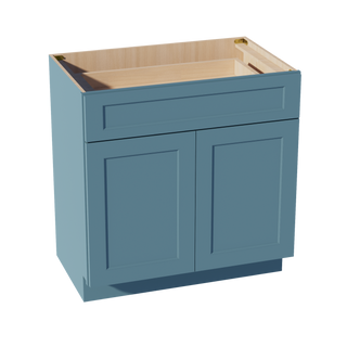 TG-VB3321: Soft Green Shaker 33"W x 34-1/2"H x 21"D 2 Doors & 1 Drawer Double Door Vanity Base Cabinets